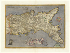 Southern Italy Map By Abraham Ortelius