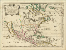 Americque Septentrionale Par le Sr. Sanson d'Abbeville Geographe du Roy . . . 1705  [Rare late edition, with unusual Mississippi River depiction]