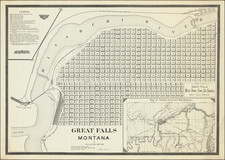 Montana Map By Great Falls Water Power & Townsite Company