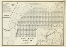 Montana Map By Great Falls Water Power & Townsite Company