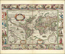 World Map By Jan Jansson / Pieter van den Keere