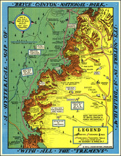 Utah, Utah and Pictorial Maps Map By Lindgren Brothers