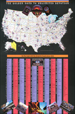 [Grateful Dead Tour Poster]  The Original Grateful Dead Wall Map & Tour Guide Volume 1  /  The Golden Road To Unlimited Devotion   By Stanley Mouse / Alton Kelley