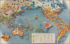 World, Pacific Ocean, Pacific and Pictorial Maps Map By Miguel Covarrubias