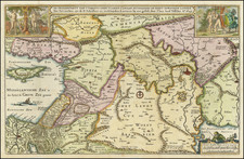 Cyprus, Middle East and Holy Land Map By Claes Janszoon Visscher