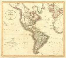 North America and South America Map By John Cary