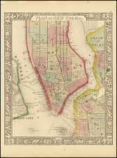 New York City Map By Samuel Augustus Mitchell Jr.