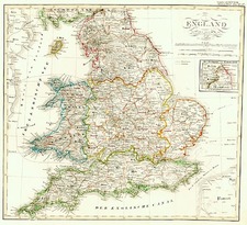 Europe and British Isles Map By Adolf Stieler