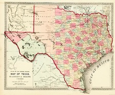 Texas Map By H.H. Lloyd