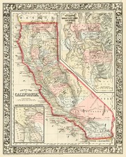 Southwest, Rocky Mountains and California Map By Samuel Augustus Mitchell Jr.