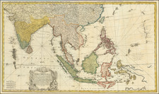 Indian Ocean, India, Southeast Asia, Philippines and Indonesia Map By Homann Heirs