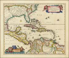 Florida, South and Caribbean Map By Nicolaes Visscher I