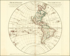 Hemisphere Occidental Dresse en 1720 pour l'usage particulier du Roy sur les Observations Astronomiques et Geographiques . . . 