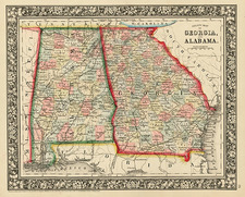 South and Southeast Map By Samuel Augustus Mitchell Jr.