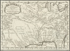 South, Southeast, Midwest and Southwest Map By Jacques Nicolas Bellin