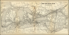 Michigan and Eastern Canada Map By Grand Trunk Railway