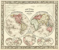 World and World Map By Samuel Augustus Mitchell Jr.