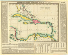 Caribbean, Cuba and Bahamas Map By Henry Charles Carey  &  Isaac Lea