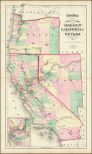 Nevada, Oregon and California Map By O.W. Gray / Frank A. Gray