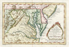 Mid-Atlantic and Southeast Map By Jacques Nicolas Bellin