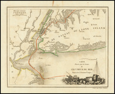 New York City Map By Pierre Antoine Tardieu / James Fenimore Cooper