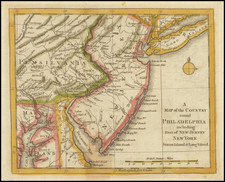 [Theater of American Revolution / 1776]   A Map of the Country round Philadelphia including Part of New Jersey New York Staten Island & Long Island  By Gentleman's Magazine