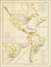 United States, North America, Central America, South America and America Map By Ministero Della Guerra