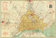 Sauer's Map of the City of Detroit and Environs, Michigan