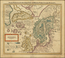 Polar Maps, Atlantic Ocean, Baltic Countries, Scandinavia, Iceland and Eastern Canada Map By Sebastian Munster