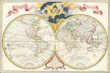 Mappemonde a l'usage du Roy Par Guillaume Delisle 1er.-Geographe de S.M. 1720.  Augmentee en 1755 des Nouvelles Decouvertes . . . 