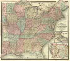 United States Map By Joseph Hutchins Colton