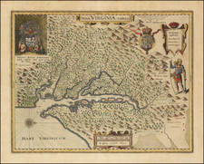 Mid-Atlantic, Maryland and Virginia Map By Willem Janszoon Blaeu