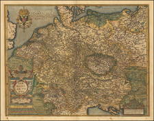 Netherlands, Poland, Baltic Countries and Germany Map By Abraham Ortelius / Johannes Baptista Vrients