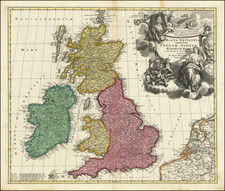 British Isles Map By Johann Baptist Homann