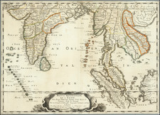 Indian Ocean, India, Southeast Asia, Indonesia, Malaysia and Thailand, Cambodia, Vietnam Map By Nicolas Sanson