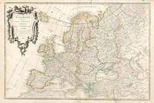 Europe and Europe Map By Jean Janvier  &  Giovanni Antonio Rizzi-Zannoni