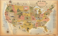 United States and Pictorial Maps Map By Vladimir Bobri