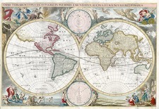 World and World Map By Cornelis II Danckerts