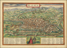 Rome Map By Georg Braun  &  Frans Hogenberg