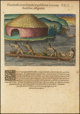 [Florida Indians in a Canoe]  Floridenses convehendis in publicum horreum fructibus, diligentes. XXII.