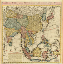 Asia, China, Japan, Korea, India, Southeast Asia, Philippines, Other Islands and Central Asia & Caucasus Map By Henri Chatelain