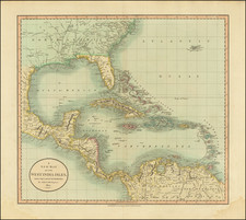 Florida, South, Southeast and Caribbean Map By John Cary