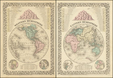 World Map By Samuel Augustus Mitchell Jr.