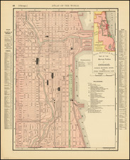 Map of the Central Part of Chicago, Showing Railroads, Depots and Street Transportation Lines