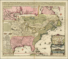 United States and Canada Map By Henri Chatelain