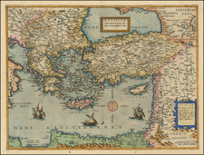 Turcia Turci Cive Imperii seu Solij mannorum regni pleraque pars nunc recens Summa fide ac indusrai elucubrata | Natoliam Moderni dicunt tam partem quam Asiam minrem appelauere veteres.  [shows Cyprus] By Cornelis de Jode