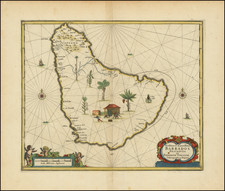 [ Barbadoes ]   Novissima et Acuratissima Barbados. Descriptio per Johannem Ogiluium.  Cosmographum Regium By John Ogilby