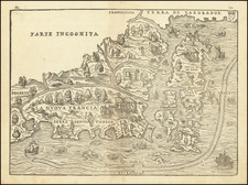 New England and Maine Map By Giovanni Battista Ramusio / Giacomo Gastaldi