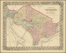 Washington, D.C. Map By Samuel Augustus Mitchell Jr.