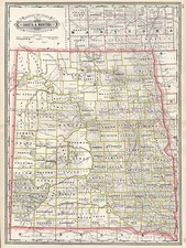 South Dakota and Canada Map By George F. Cram